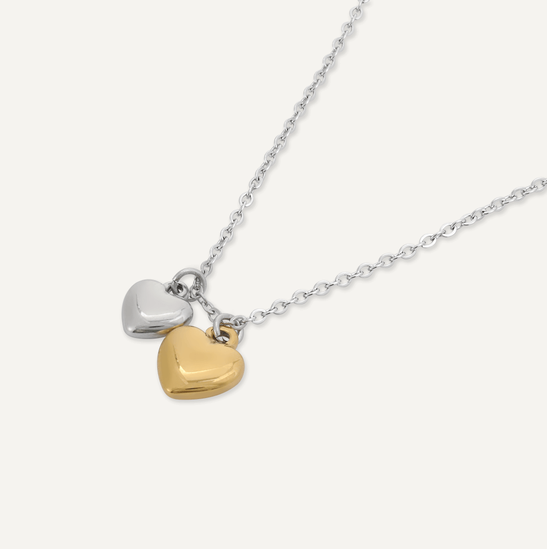 Memories: "HEARTFELT" | Heart Necklace | White Gold & 18K Gold-Plated