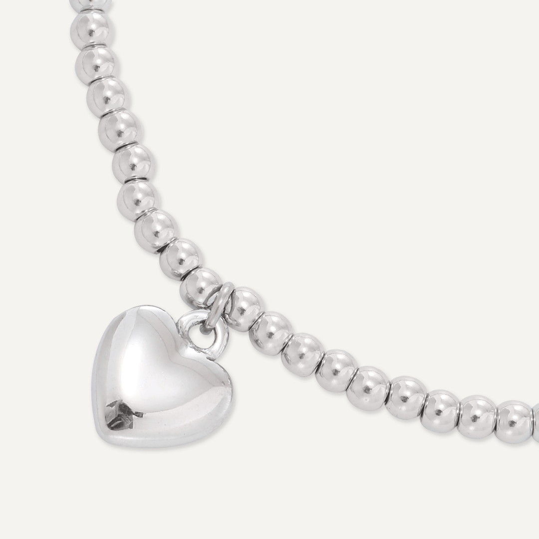 Memories: "HEARTFELT" | Heart Bracelet | White Gold-Plated