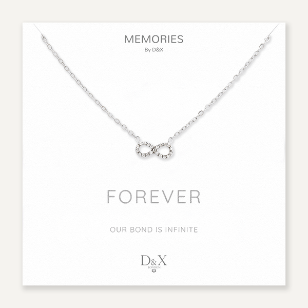 Memories FOREVER Infinity Necklace White Gold Plated