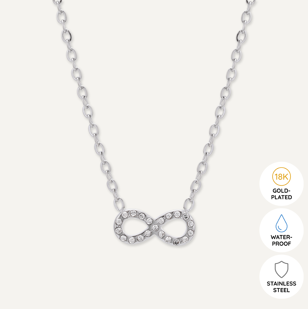 Memories: "FOREVER" | Infinity Necklace | White Gold-Plated