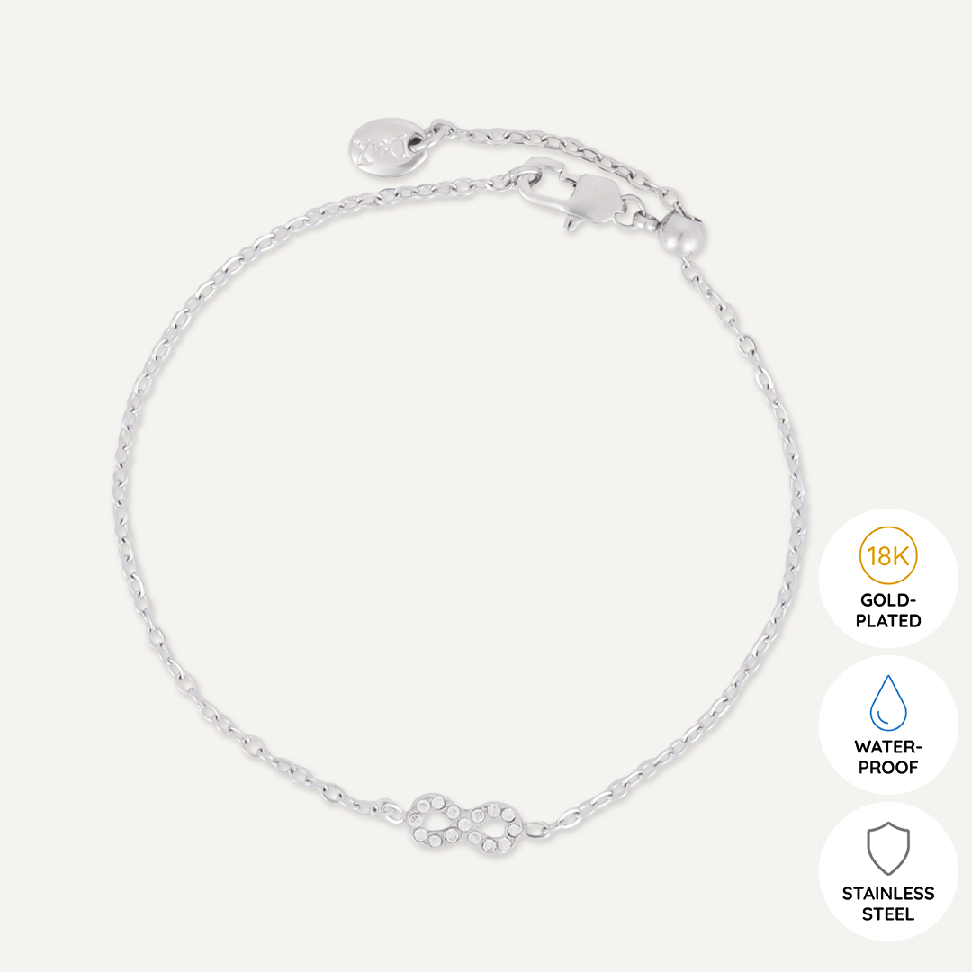 Memories: "FOREVER" | Infinity Bracelet | White Gold-Plated