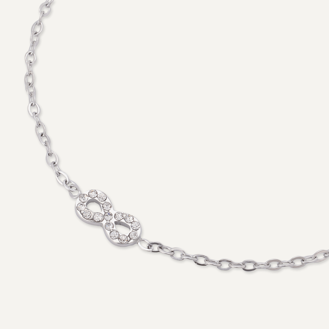 Memories: "FOREVER" | Infinity Bracelet | White Gold-Plated