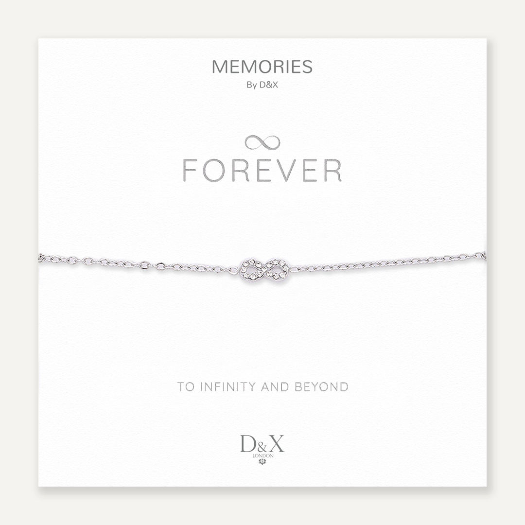 Memories: "FOREVER" | Infinity Bracelet | White Gold-Plated