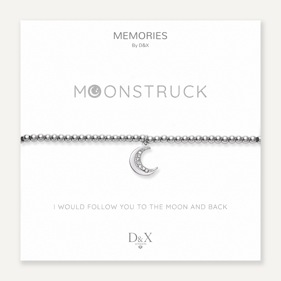 Memories: "MOONSTRUCK" | Moon Bracelet | White Gold-Plated