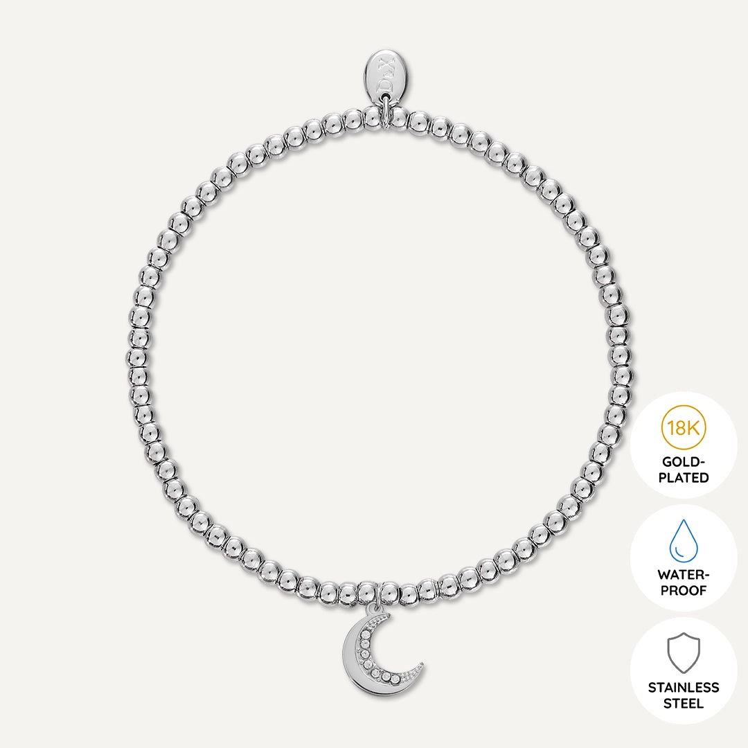 Memories: "MOONSTRUCK" | Moon Bracelet | White Gold-Plated