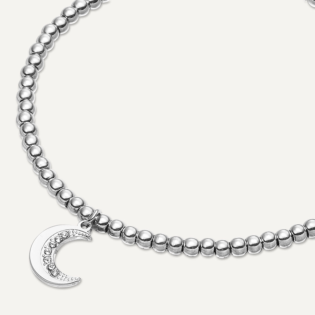 Memories: "MOONSTRUCK" | Moon Bracelet | White Gold-Plated