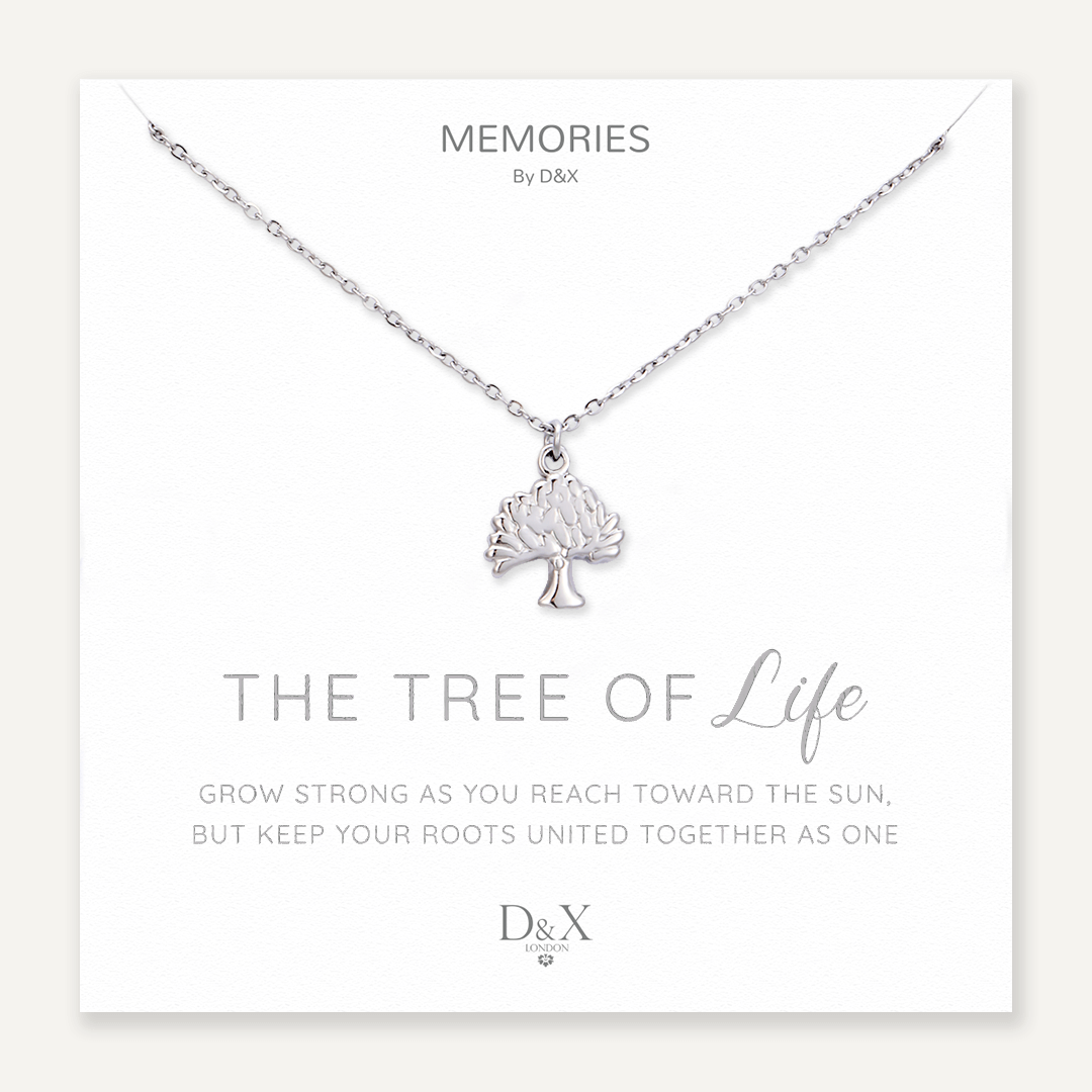 Memories: "THE TREE OF LIFE" | Tree Necklace | White Gold-Plated