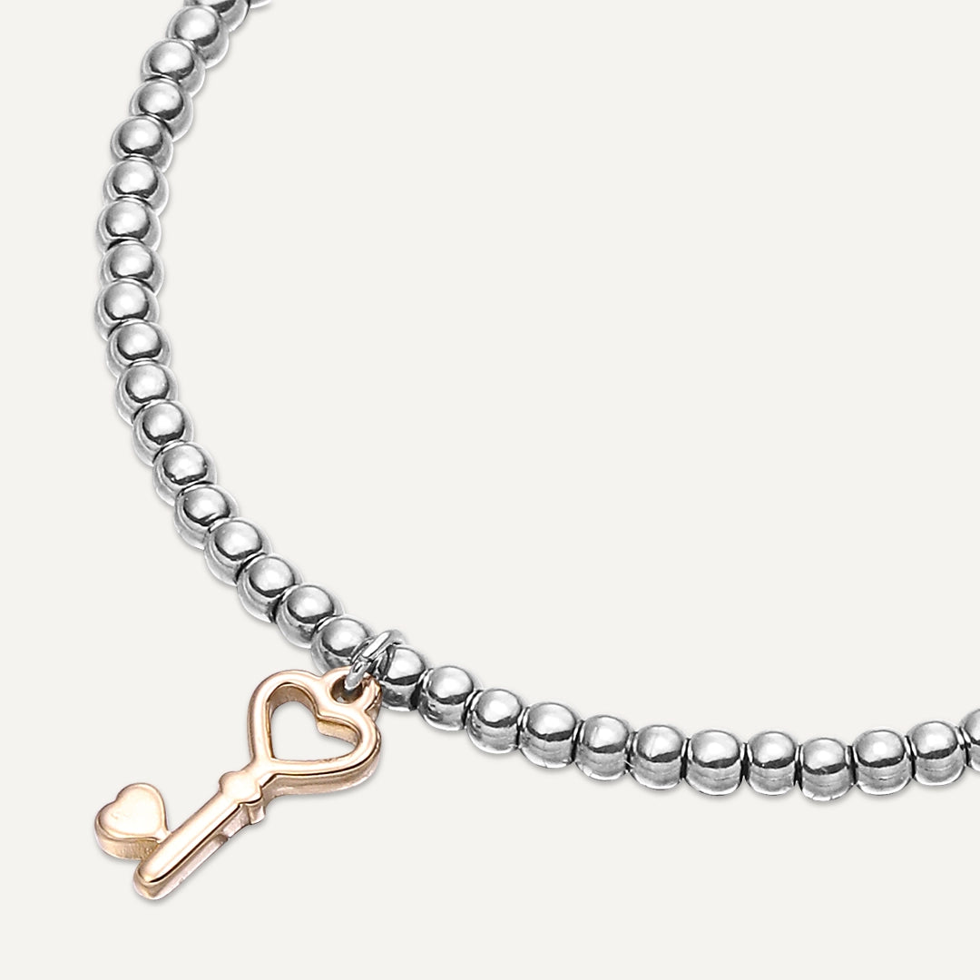 Memories: "UNLOCK" | Lock Key Bracelet | White Gold & 18K Gold-Plated