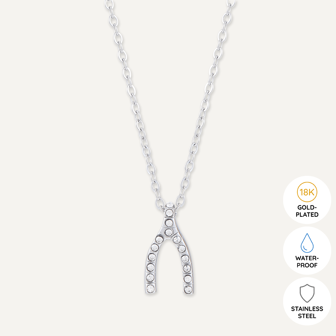 Memories: "WISH" | Horse Hoof Necklace | White Gold-Plated