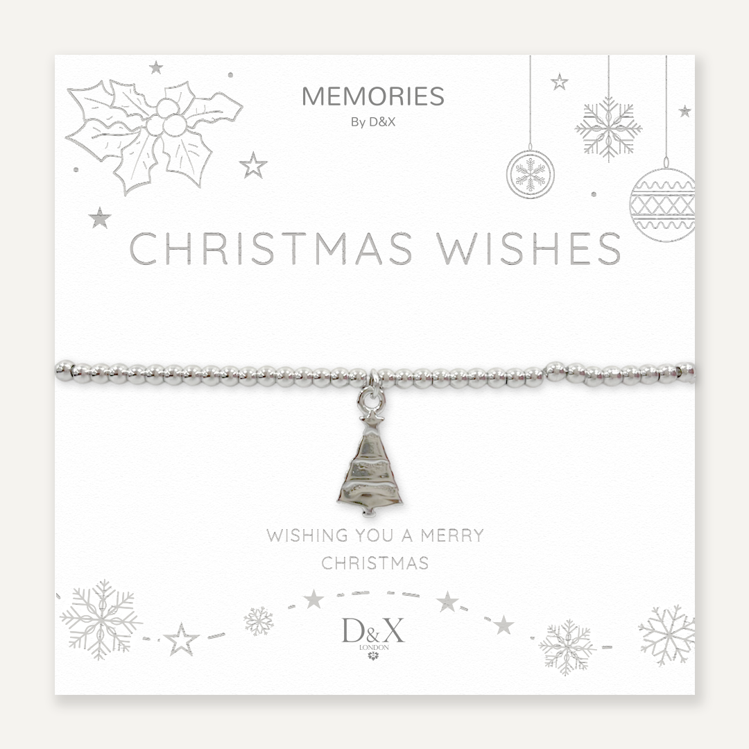 Memories: "CHRISTMAS WISHES" | Christmas tree Bracelet | White Gold-Plated
