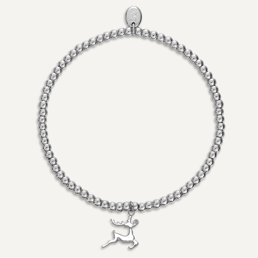 Memories: "MERRY CHRISTMAS" | Deer Bracelet | White Gold Plated