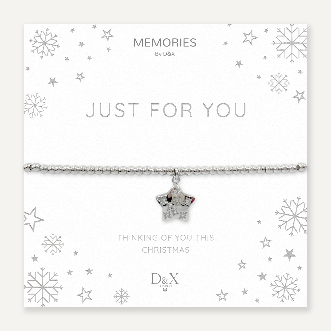 Memories: "JUST FOR YOU" | Star Bracelet | White Gold Plated