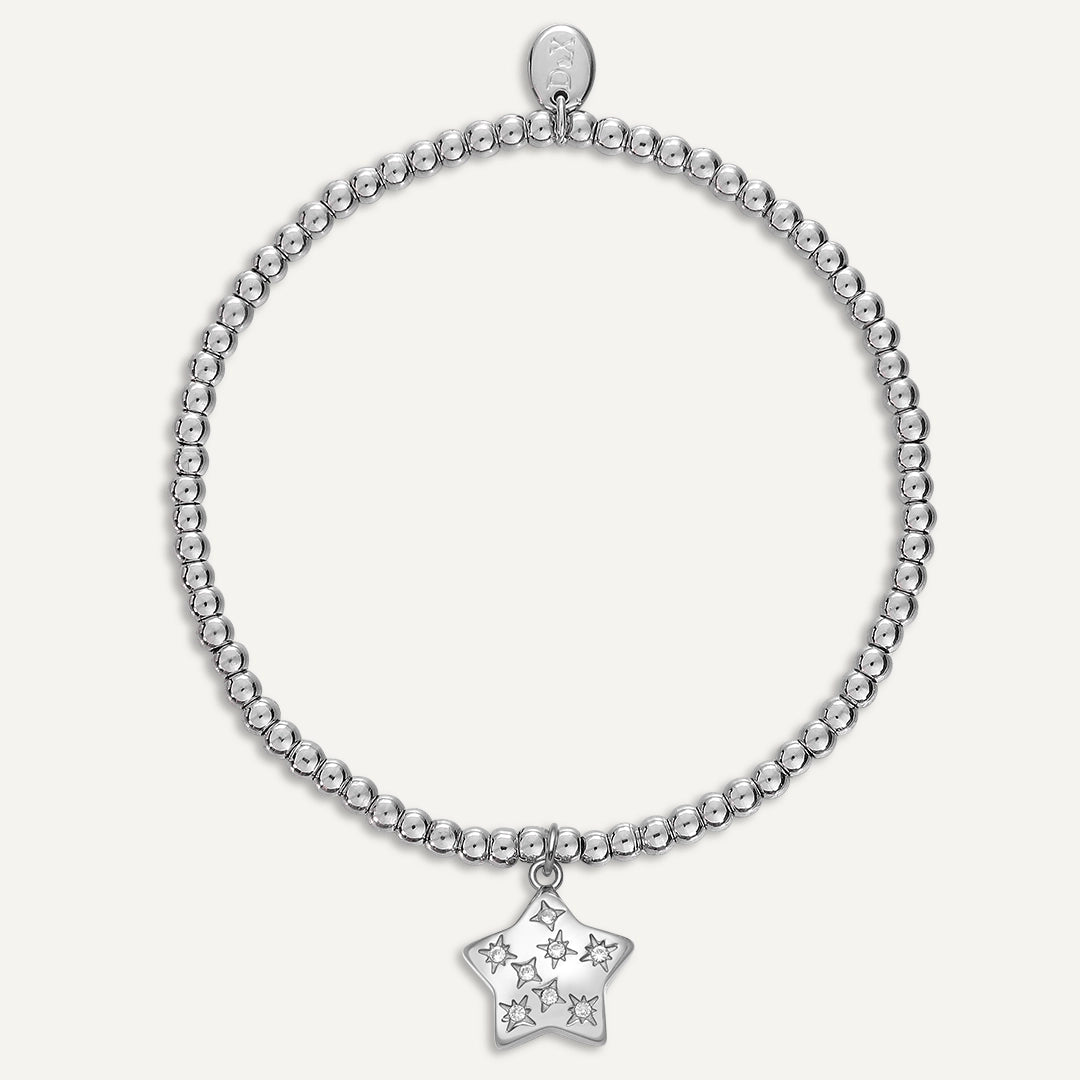 Memories: "JUST FOR YOU" | Star Bracelet | White Gold Plated