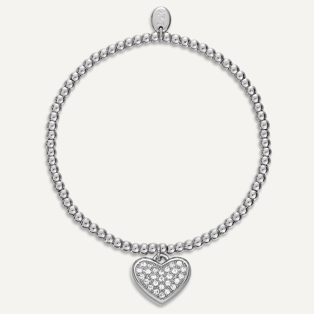 Memories: "MERRY CHISTMAS, MUM" | Heart Bracelet | White Gold Plated