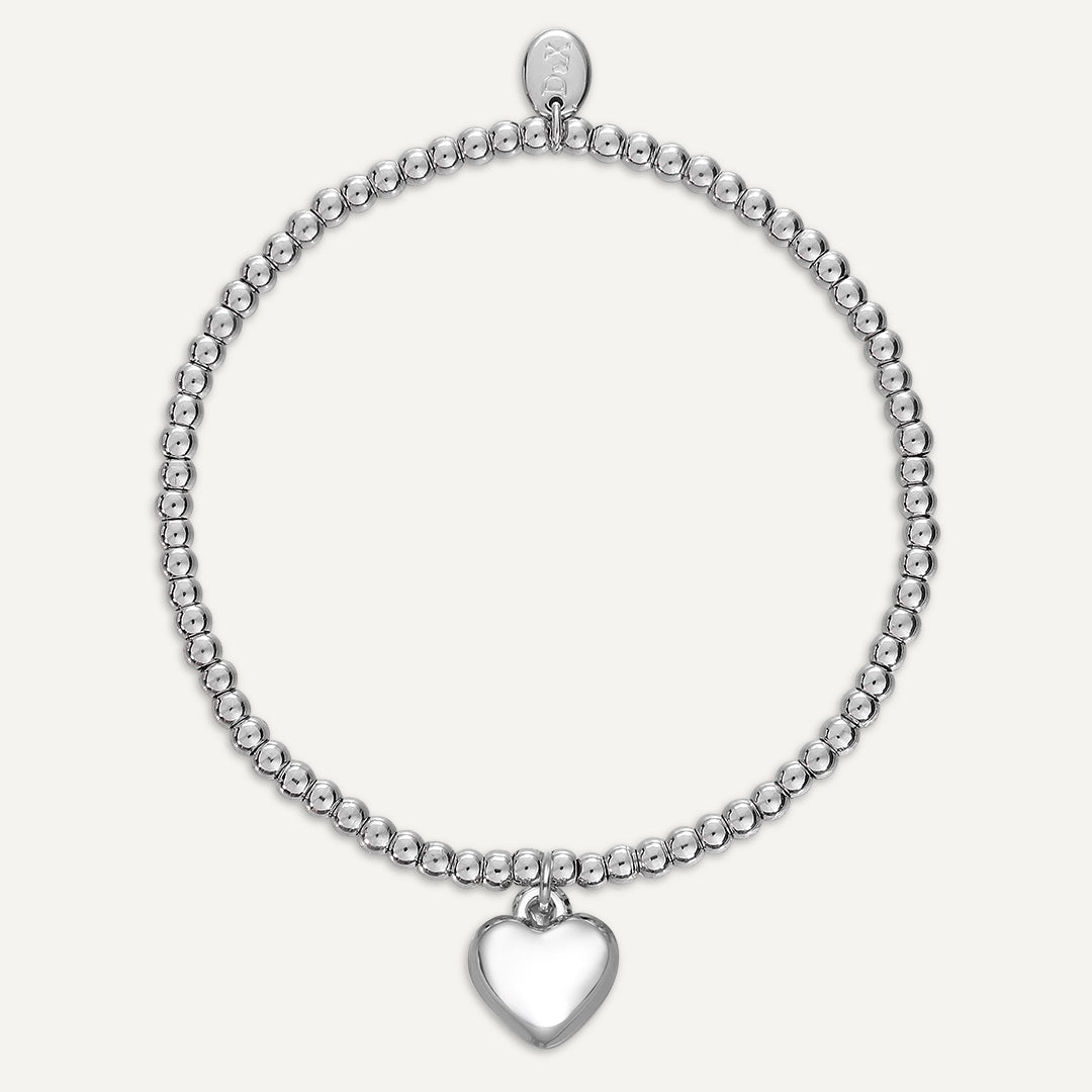 Memories: "TO THE ONE I LOVE" | Heart Bracelet | White Gold Plated