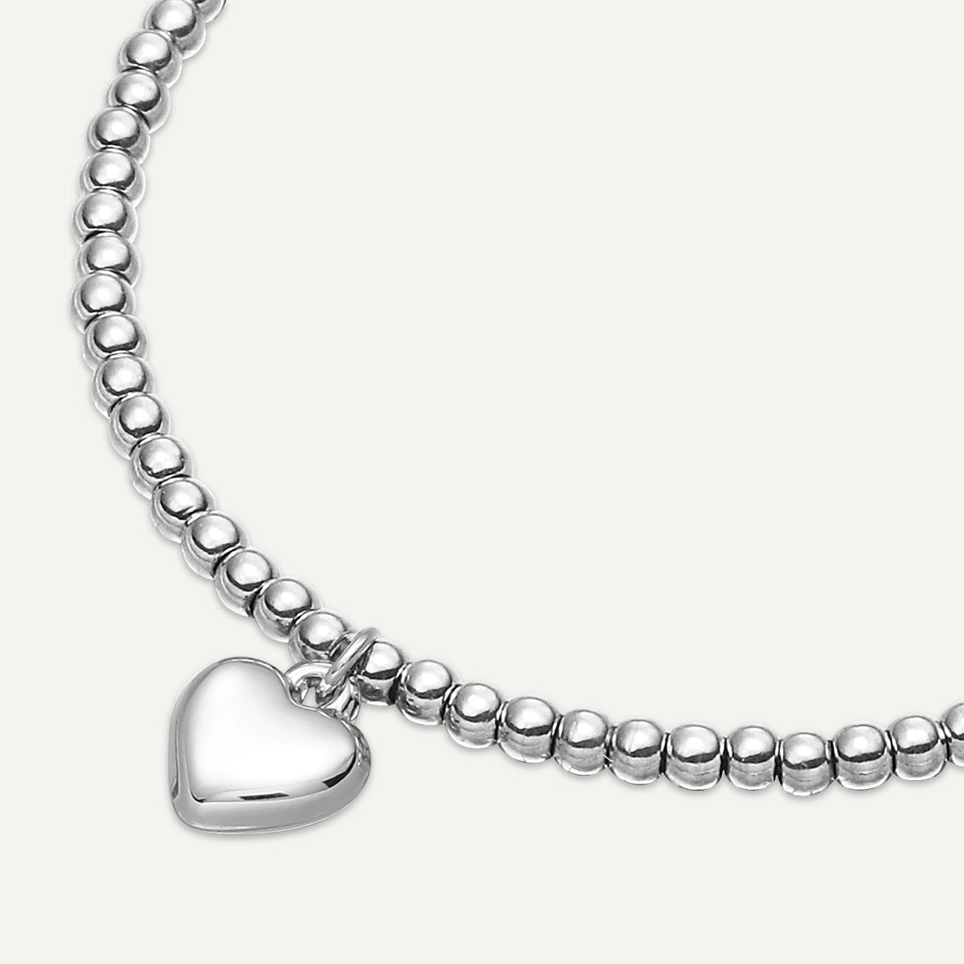 Memories: "TO THE ONE I LOVE" | Heart Bracelet | White Gold Plated