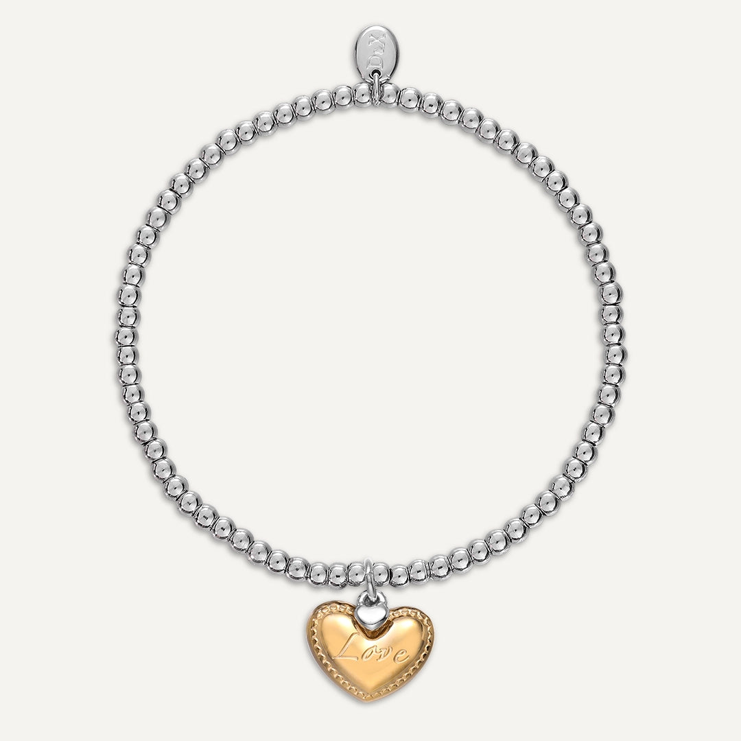 Memories: "FOR THE ONE I LOVE" | Heart Bracelet | White Gold-Plated