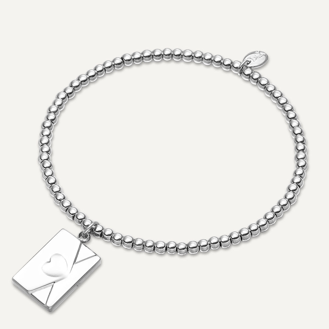 Memories: "YOUR LOVE LETTER" | Envelope Bracelet | White Gold-Plated