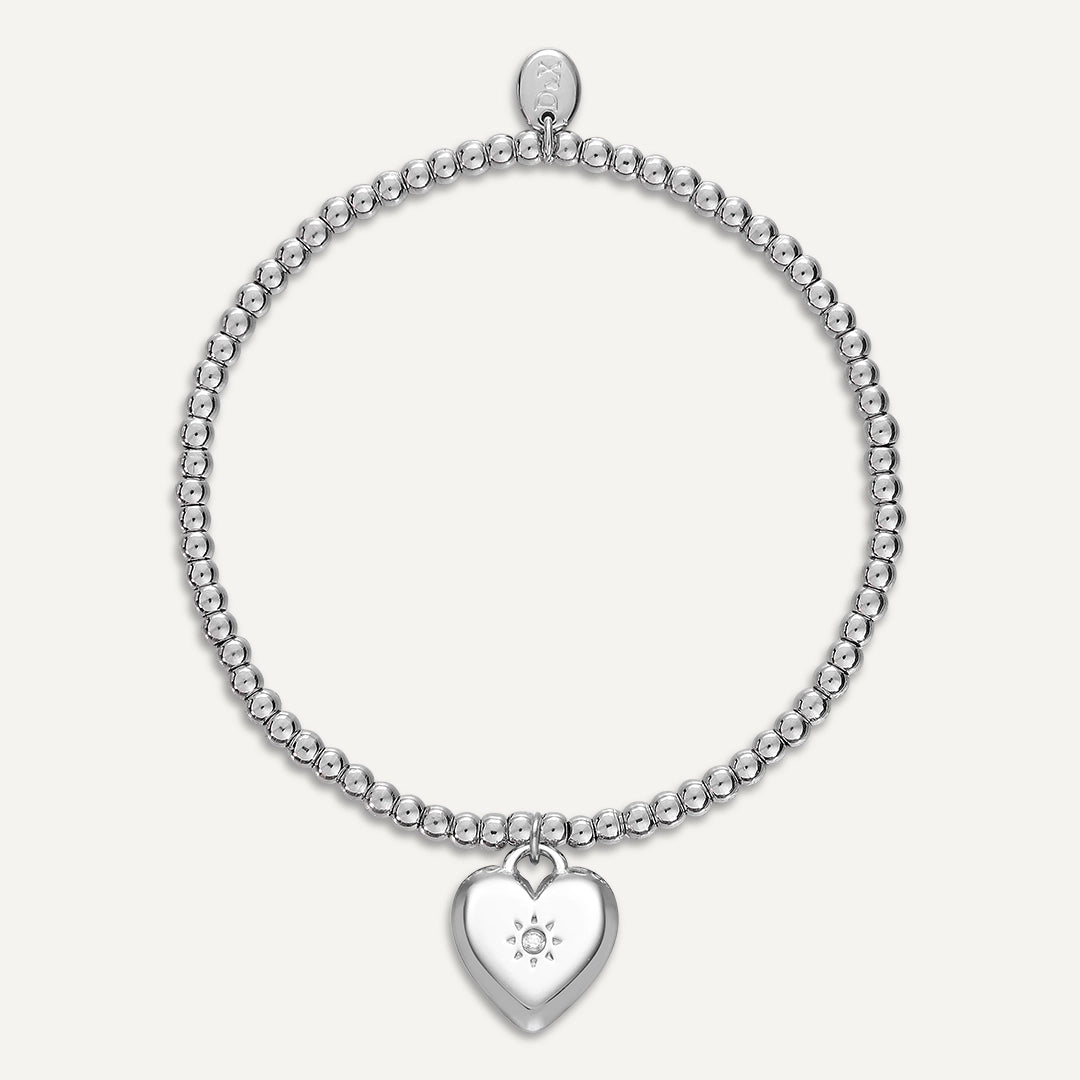 Memories: "TOGETHER FOREVER" | Heart Bracelet | White Gold-Plated