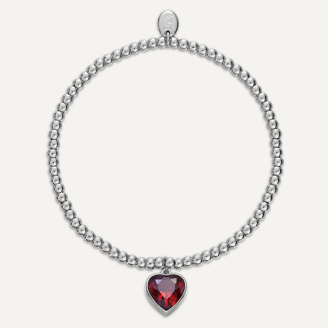 Memories: "FOR MY LOVE" | Heart Bracelet | White Gold-Plated