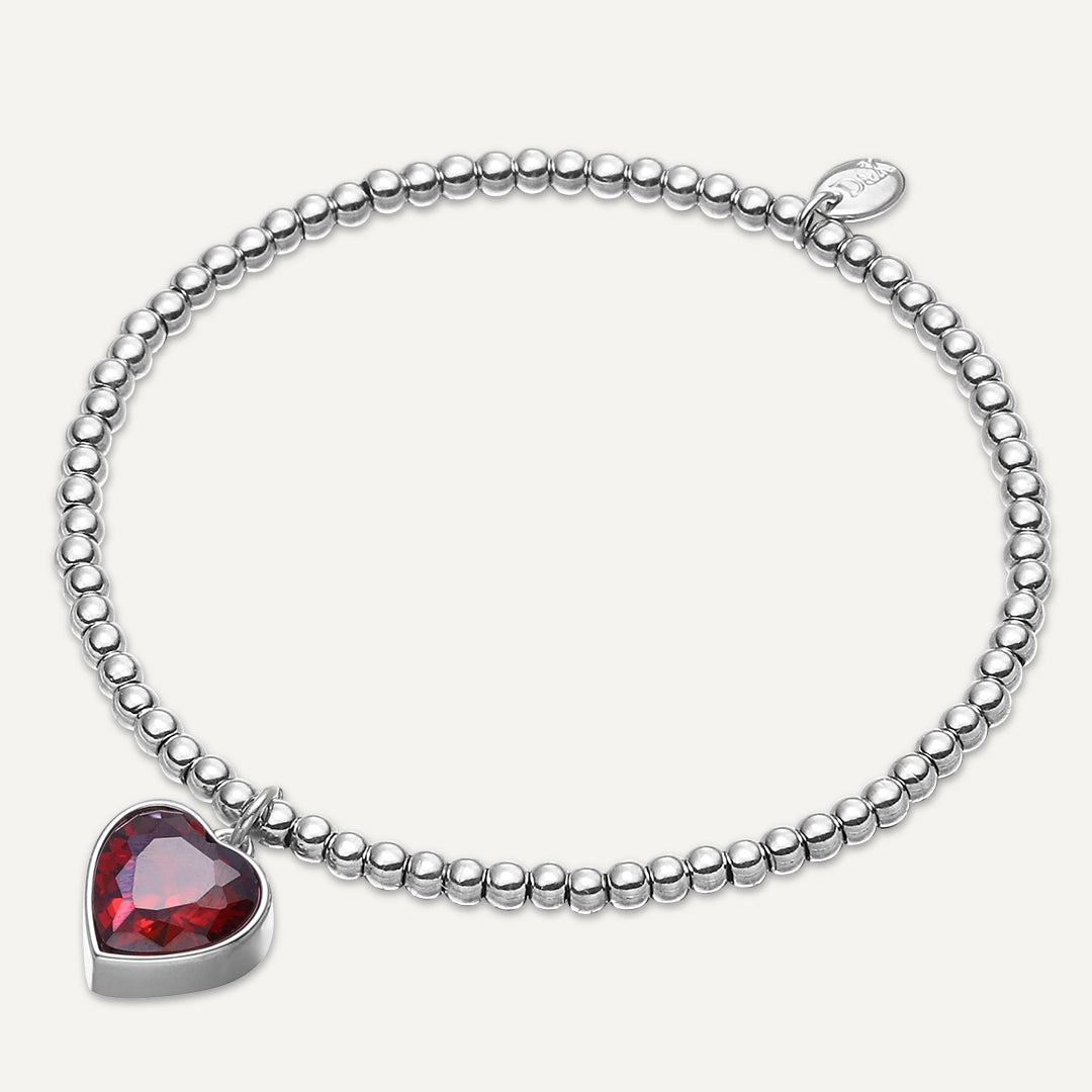 Memories: "FOR MY LOVE" | Heart Bracelet | White Gold-Plated