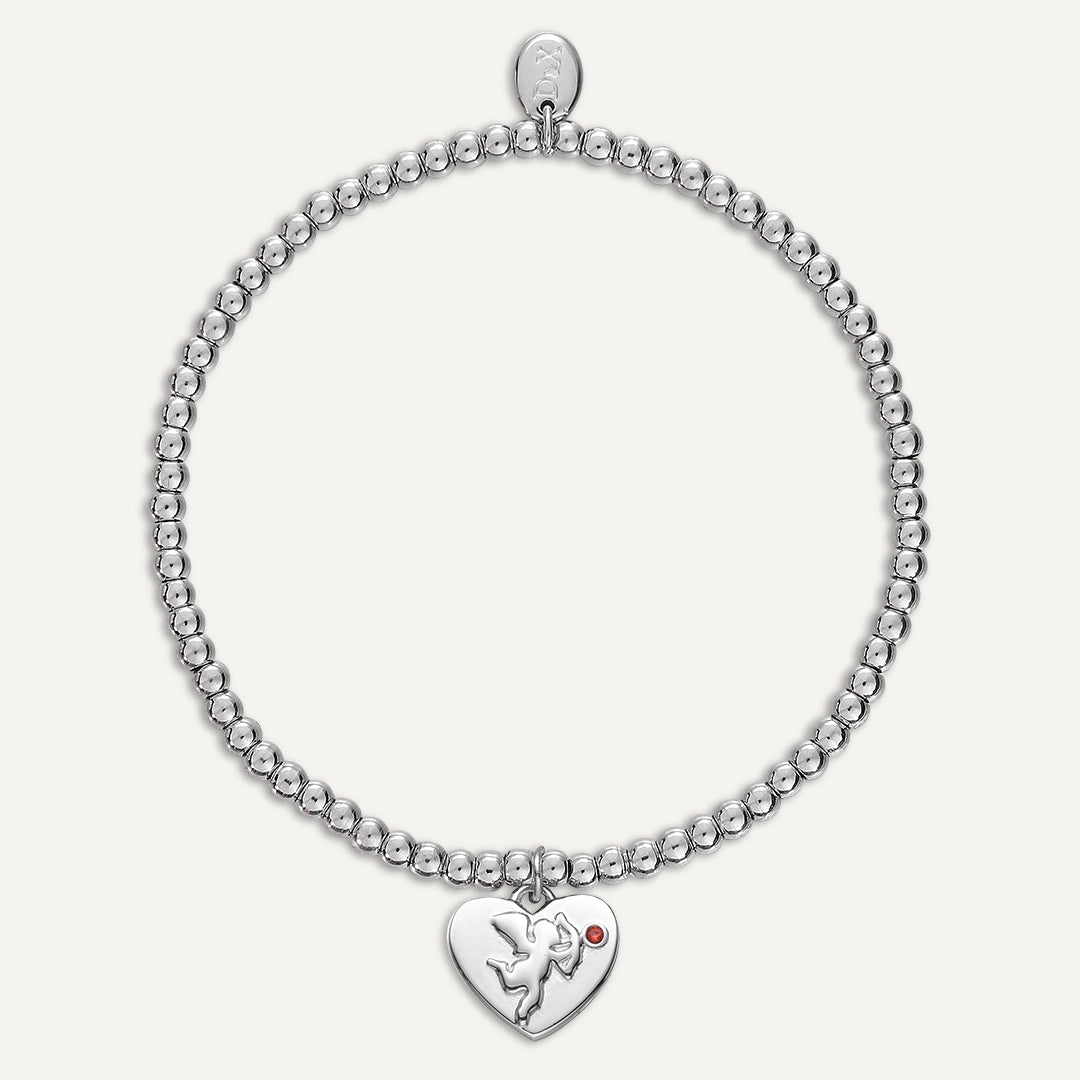 Memories: "MY LOVE IS YOURS" | Heart Bracelet | White Gold-Plated