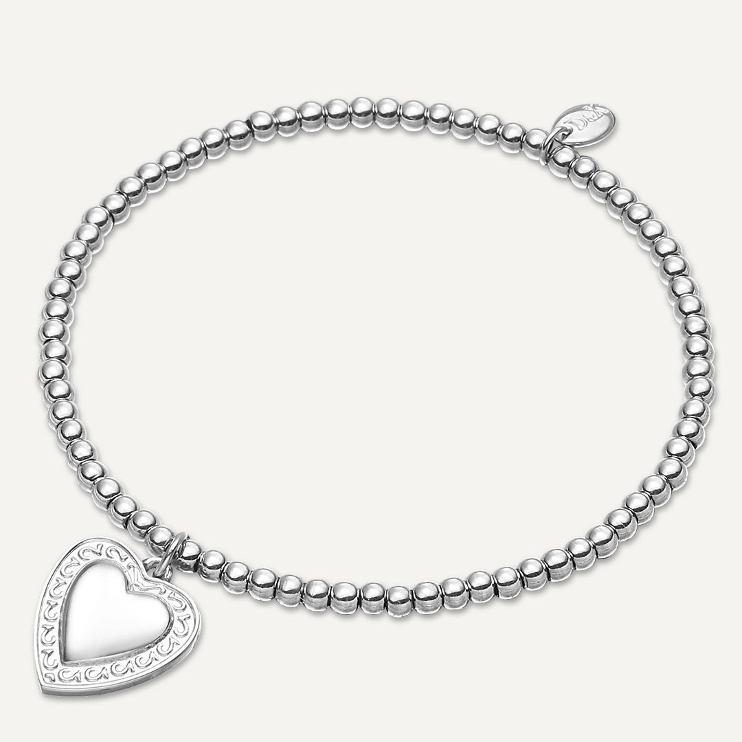 Memories: "FOR MUM" | Heart Bracelet | White Gold-Plated