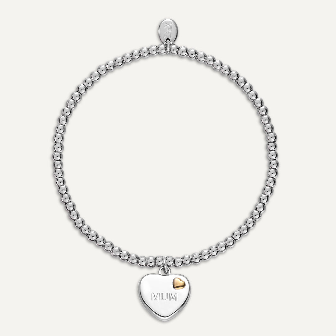 Memories: "BEST MUM" | Heart Bracelet | White Gold-Plated