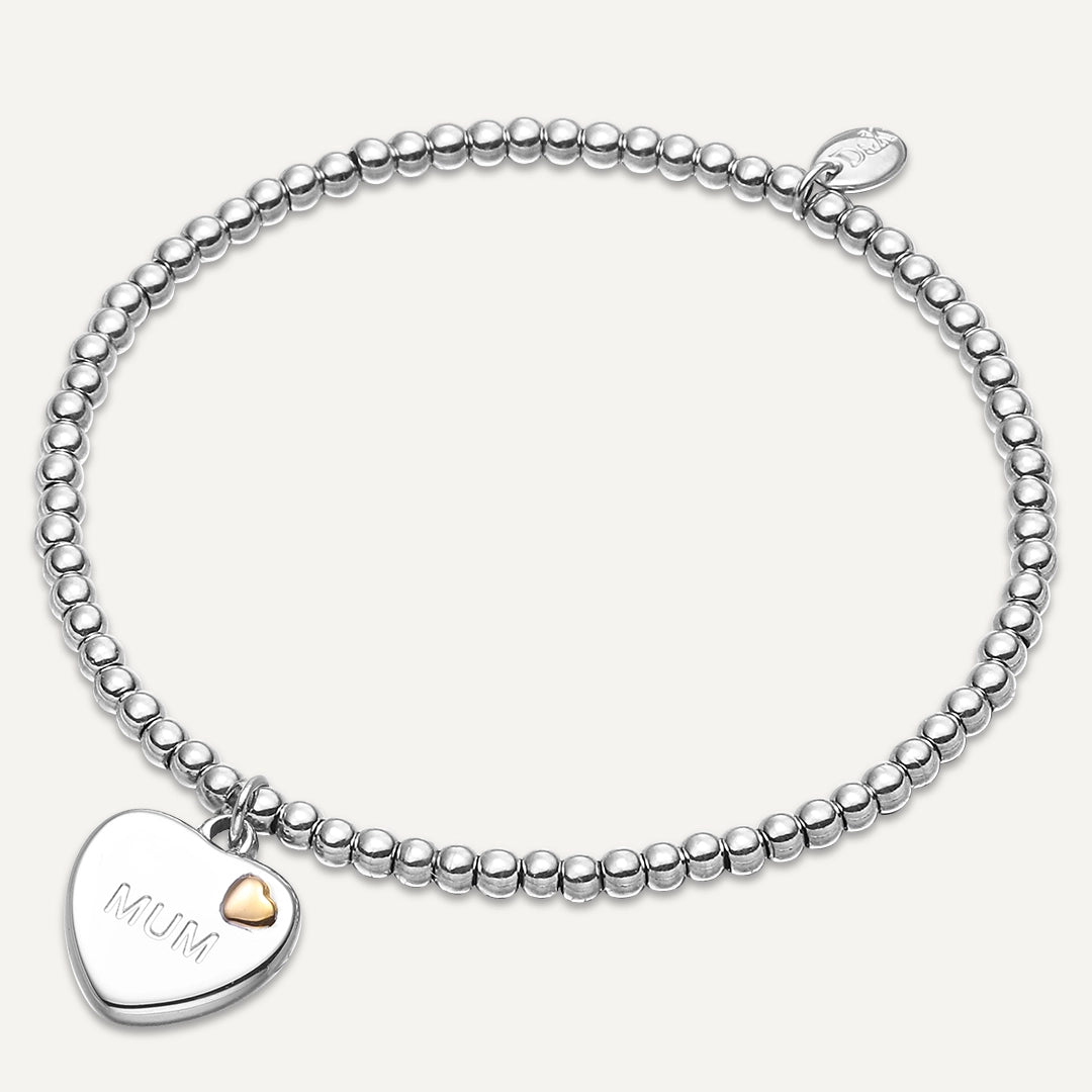 Memories: "BEST MUM" | Heart Bracelet | White Gold-Plated