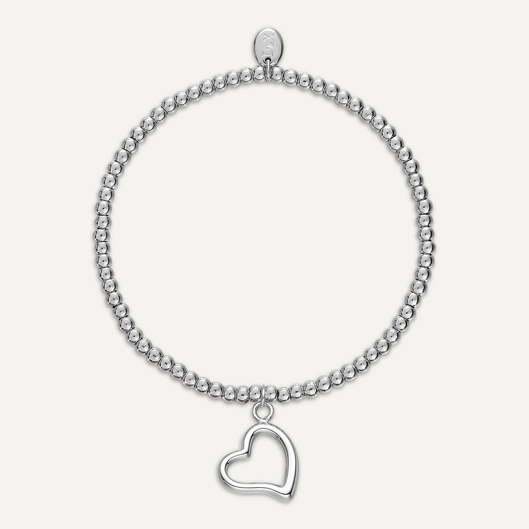 Memories: "HAPPY MOTHER'S DAY" | Heart Bracelet | White Gold-Plated