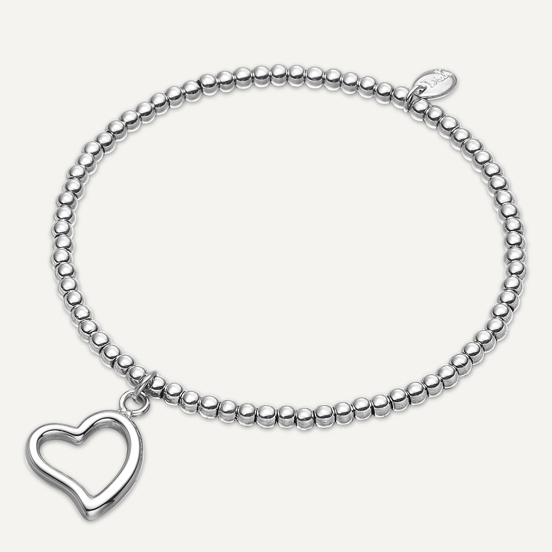 Memories: "HAPPY MOTHER'S DAY" | Heart Bracelet | White Gold-Plated