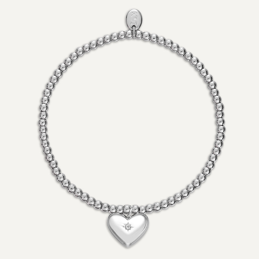 Memories: "FOR ALL YOUR LOVE" | Heart Bracelet | White Gold-Plated