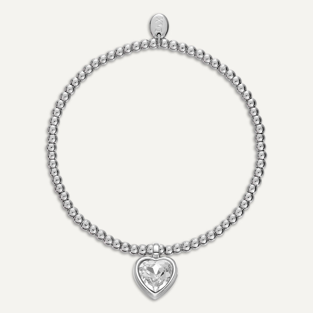 Memories: "LOVE YOU NAN" | Heart Bracelet | White Gold-Plated