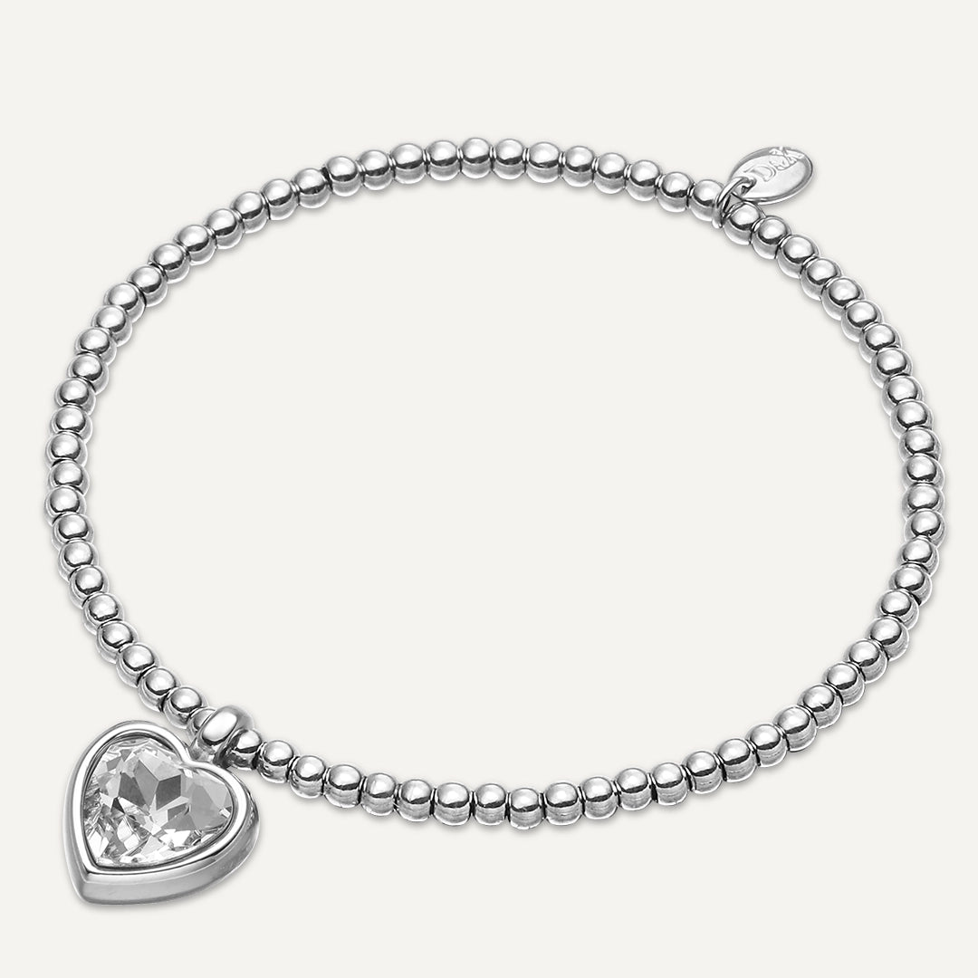 Memories: "LOVE YOU NAN" | Heart Bracelet | White Gold-Plated