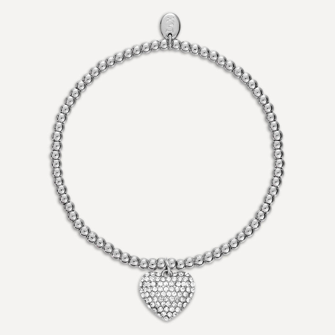 Memories: "WONDERFUL GRAN" | Heart Bracelet | White Gold-Plated