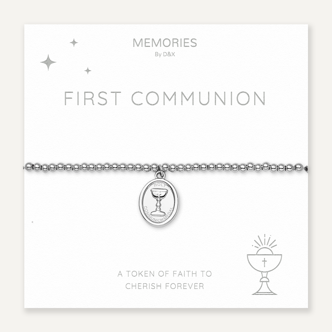 Memories: "FIRST COMMUNION" | Cup Bracelet | White Gold-Plated