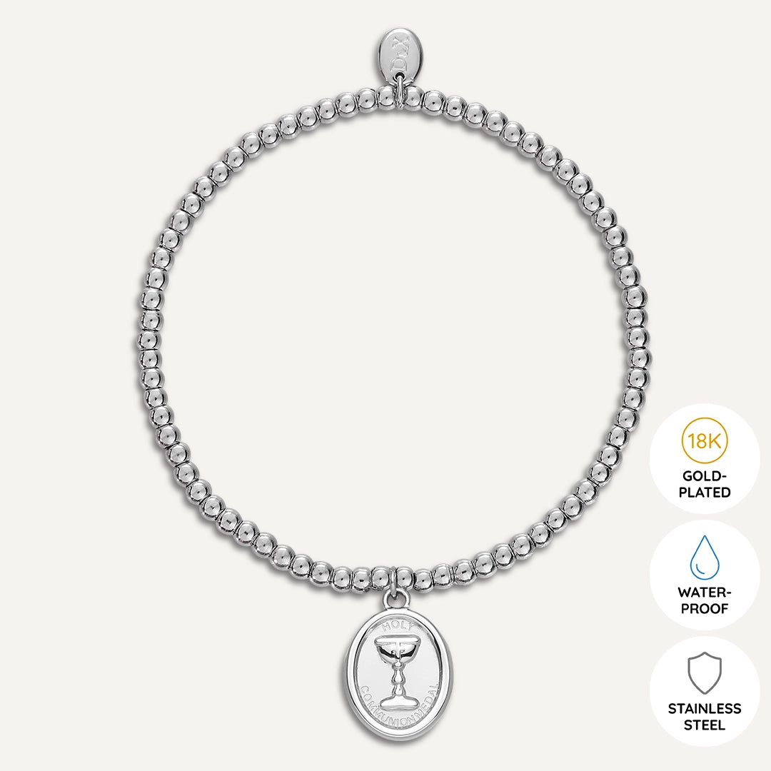 Memories: "FIRST COMMUNION" | Cup Bracelet | White Gold-Plated