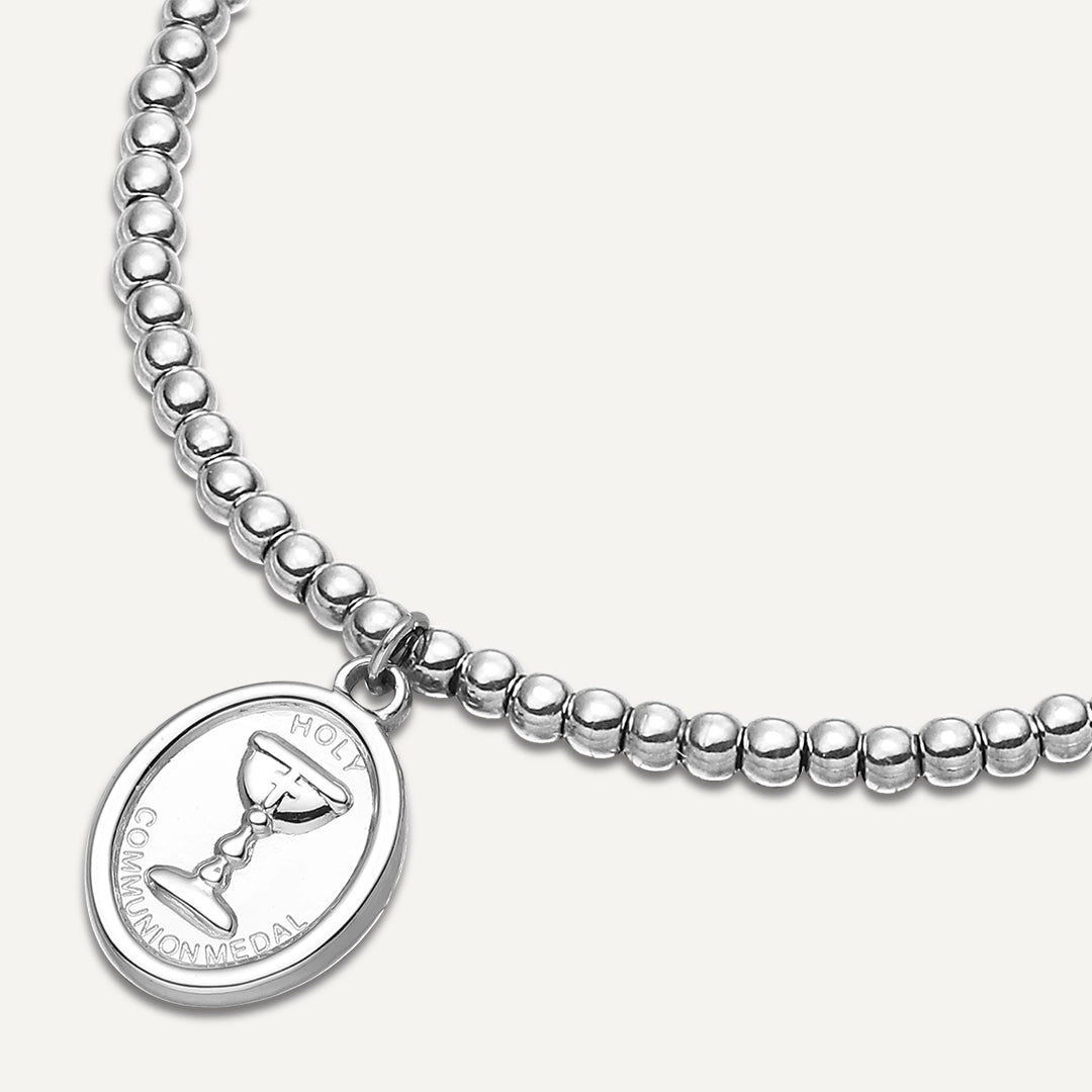 Memories: "FIRST COMMUNION" | Cup Bracelet | White Gold-Plated
