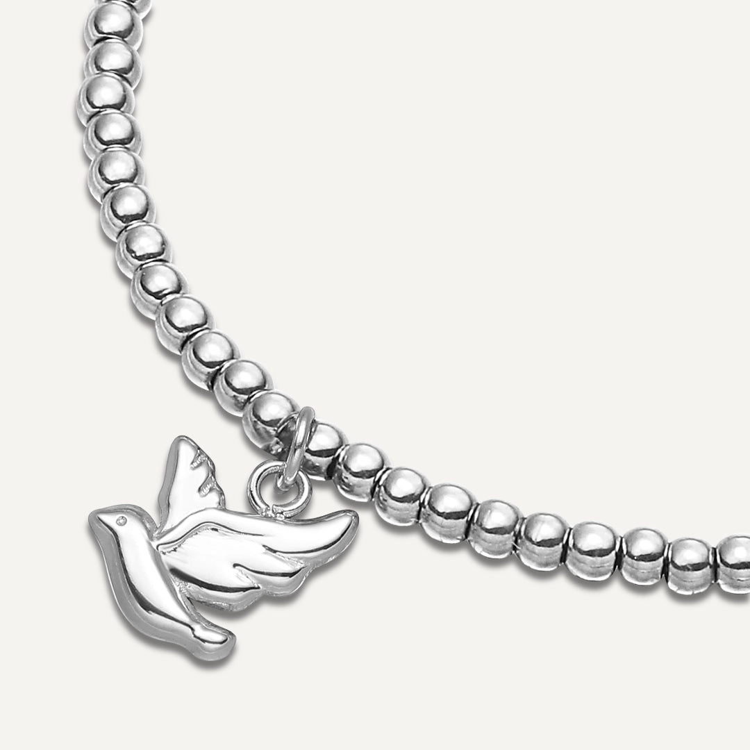 Memories: "WINGS OF HOPE" | Bird Bracelet | White Gold-Plated