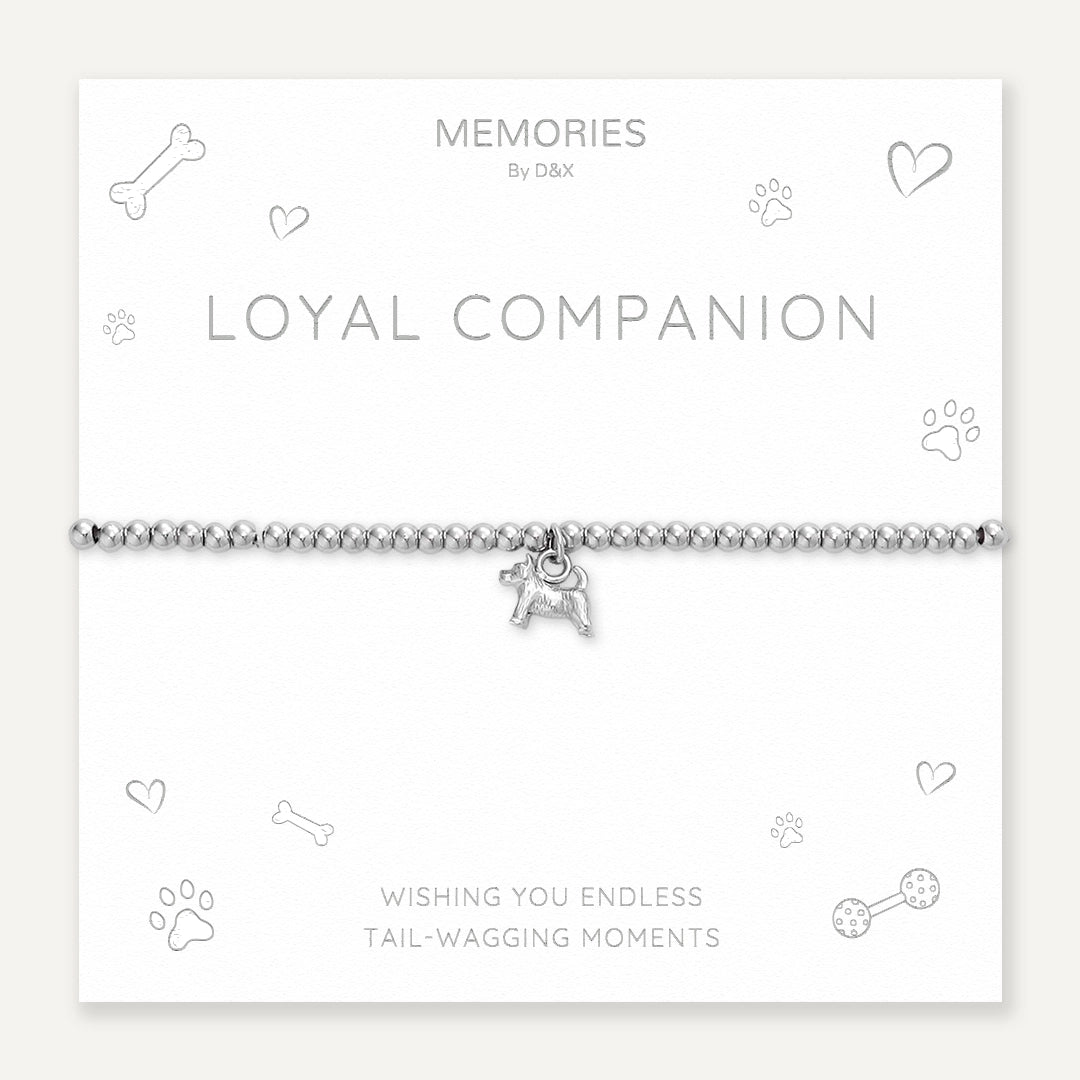 Memories: "LOYAL COMPANION" | Dog Bracelet | White Gold-Plated