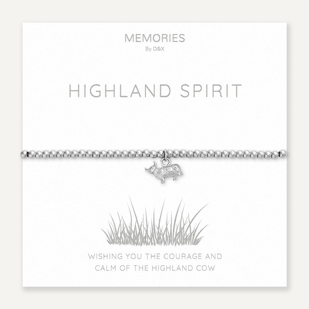 Memories: "HIGHLAND SPIRIT" | Cow Bracelet | White Gold-Plated