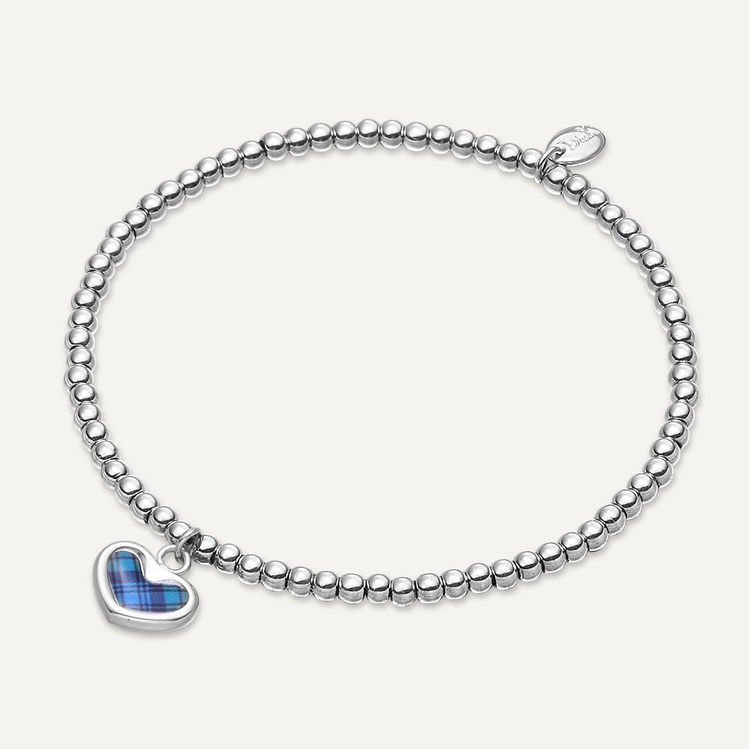 Memories: "HEART OF SCOTLAND" | Heart Flag Bracelet | White Gold-Plated