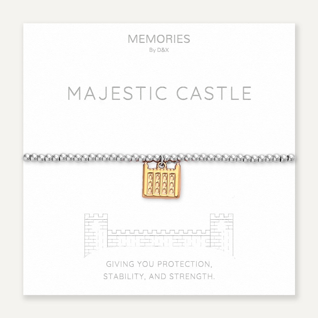 Memories: "MAJESTIC CASTLE" | Castle Bracelet | White Gold & 18K Gold-Plated