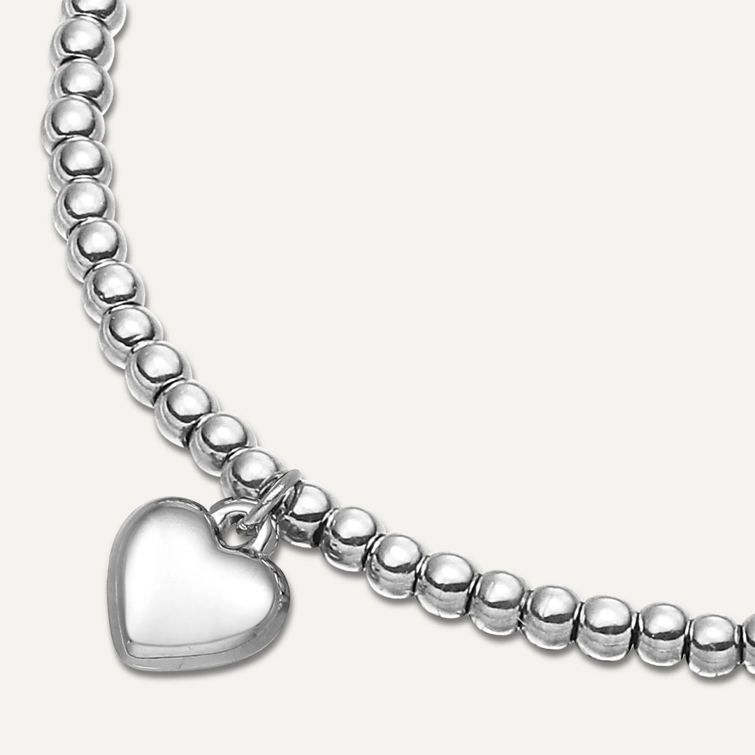 Memories: "HAPPY BIRTHDAY" | Heart Bracelet | White Gold-Plated