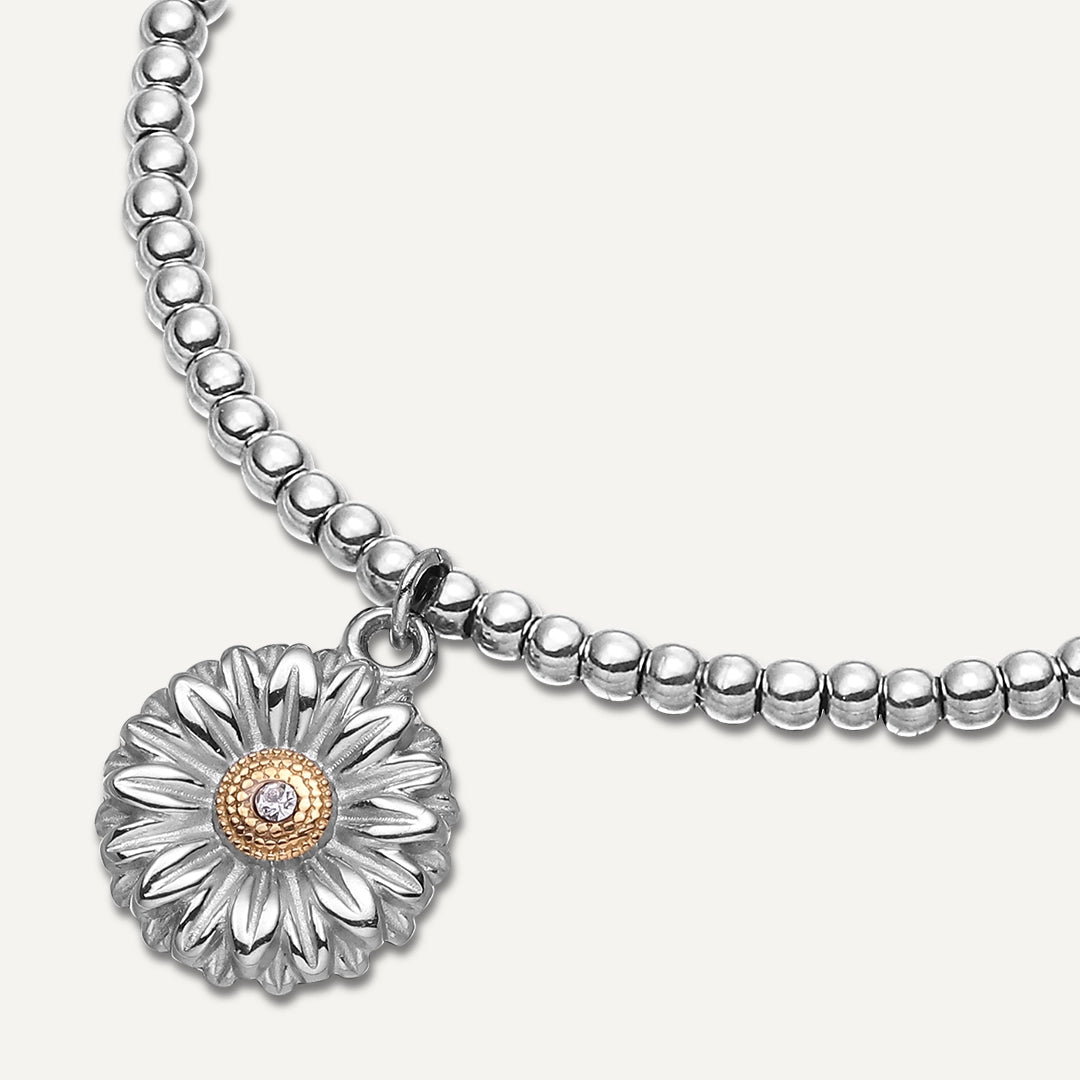 Memories: "SPECIAL GRANDDAUGHTER" | Flower Bracelet |  White Gold-Plated | Multi-Colour