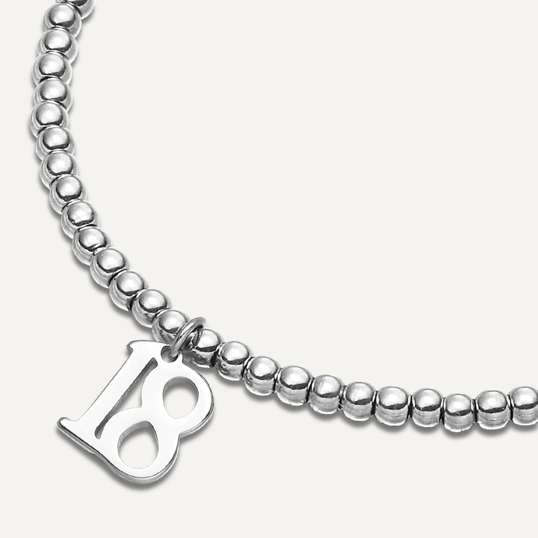 Memories: "HAPPY 18TH BIRTHDAY" | Number 18 Bracelet | White Gold-Plated