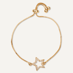 Vivienne Star Drawstring Bracelet in Gold Cubic Zirconia - D&X Retail