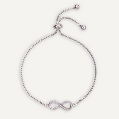 Vivienne Infinity Symbol Bracelet White Gold & Cubic Zirconia - D&X Retail
