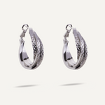 Vivienne Twisted Hoop Earrings In White Gold - D&X Retail