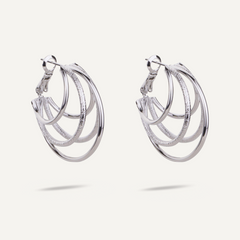 Vivienne Multi Hoop Earrings White Gold - D&X Retail